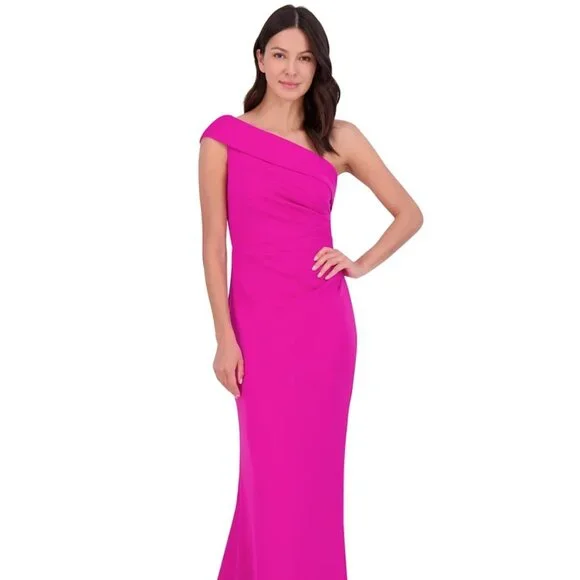 Eliza J Dresses Eliza J Womens Asymmetricneck Sidepleat Scuba